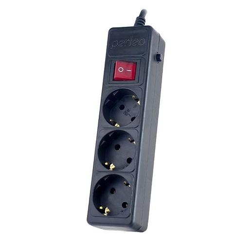 Perfeo Сетевой фильтр "POWER+",PF_A4668 (5,0м, 3 розетки, черный (PF-PP-3/5,0-B)) фото 1