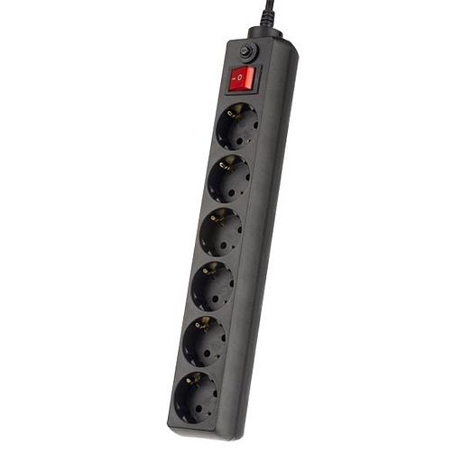 Perfeo Сетевой фильтр "POWER+",PF_A4674 (5,0м, 6 розеток, черный (PF-PP-6/5,0-B)) фото 1