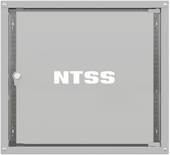 Шкаф коммутационный NTSS Lime (NTSS-WL9U5560GS) настенный 9U 550x600мм пер.дв.стекл несъемн.бок.пан. 30кг серый 110град. IP20 сталь фото 1