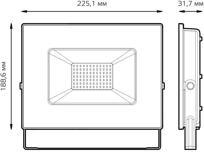 Прожектор уличный Gauss Qplus 688100370 светодиодный 70Втграфитовый фото 5
