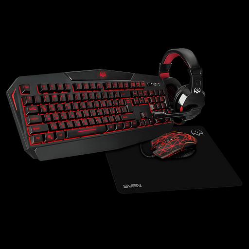 Игровой набор клавиатура+мышь+гарнитура+коврик SVEN GS-4300 (104 кл.+12Fn, 8 смен. кл., 200-4800DPI) Sven SV-018382 фото 2