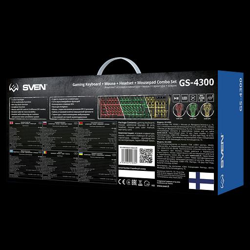 Игровой набор клавиатура+мышь+гарнитура+коврик SVEN GS-4300 (104 кл.+12Fn, 8 смен. кл., 200-4800DPI) Sven SV-018382 фото 8