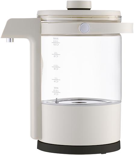 Чайник электрический Hyundai HYK-G7700 2.5л. 2200Вт кремовый/черный (корпус: стекло) фото 2