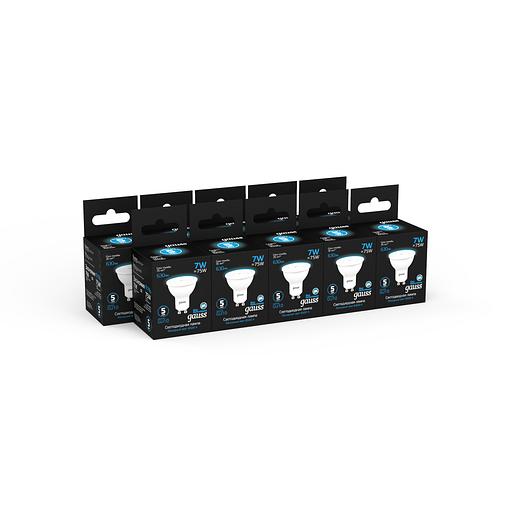 Лампа светодиодная Gauss 101506307 7Вт цок.:GU10 рефлек. 150B 6500K св.свеч.бел.хол. MR16 (упак.:1шт) фото 3