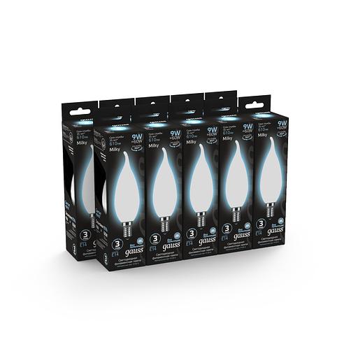 Лампа светодиодная Gauss Filament 104201209 9Вт цок.:E14 свеча 220B 4100K св.свеч.бел.нейт. (упак.:10шт) фото 4