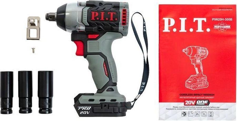 Гайковерт P.I.T. PIW20H-300B аккум. патрон:квад.1/2" фото 1