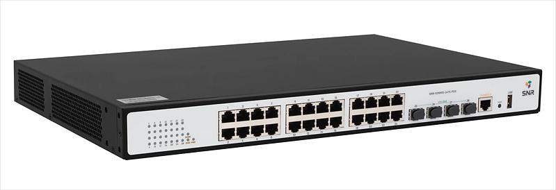 Коммутатор Управляемый PoE коммутатор уровня 2, 24 порта 10/100/1000Base-T с поддержкой PoE, 4 порта 1/10G SFP+, PoE 370 Ватт (SNR-S2989G-24TX-POE) фото 3