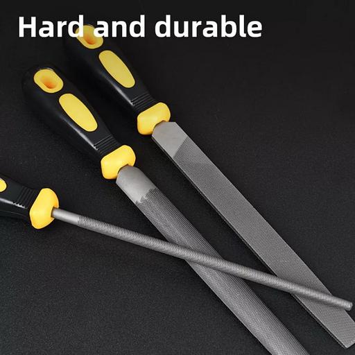 Набор напильников Deli DL352083 3шт инструментальная сталь T12, обрезиненная пластиковая рукоятка фото 4