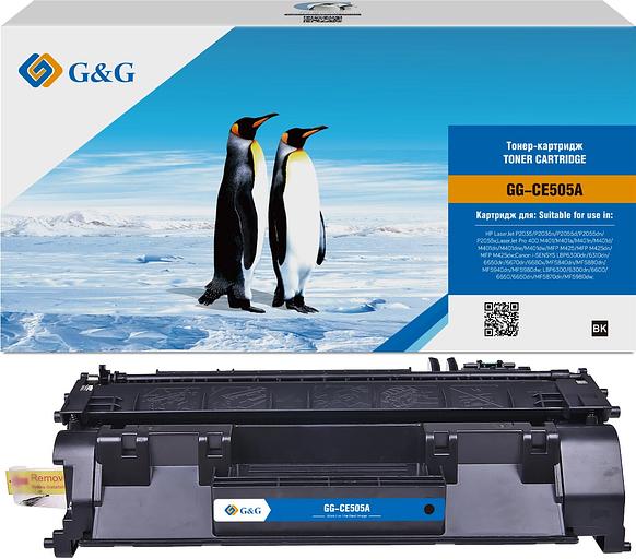 Картридж лазерный G&G GG-CE505A UNIVERSAL черный (2300стр.) для HP P2035/2035n/2055d/dn/x;Canon LBP6300/6310dn/6650dn;HP Pro 400 M401/M401a/M401n/M401d/M401dn/M401dne/M401dw/MFP M425/MFP M425dn/MFP M425dw;Canon i-SENSYS 6670dn/6680x/MF5840dn/MF5880dn/MF59 фото 1