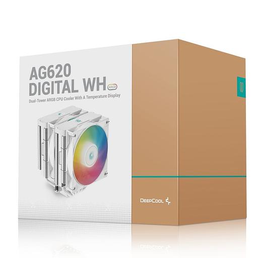 Вентилятор для процессора Deepcool AG620 DIGITAL WH ARGB white Socket 115X/1700/1200/AM4/AM5, 120mm, 1950rpm, 29,4 дБ, 260W, PWM 4-pin, Al+Cu (R-AG620 фото 10