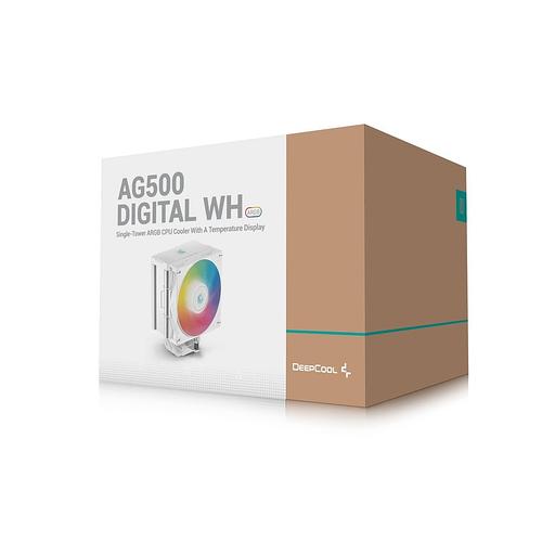 Вентилятор для процессора Deepcool AG500 DIGITAL WH ARGB white Socket 115X/1700/1200/AM4/AM5, 120mm, 1950rpm, 29,4 дБ, 200W, PWM 4-pin, Al+Cu (R-AG500 фото 10