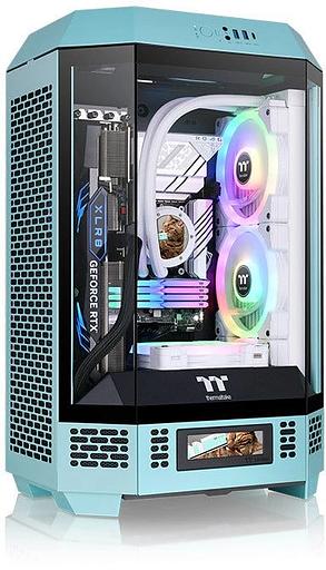 Корпус Thermaltake The Tower 300 Turquoise без БП mATX 11x120mm 5x140mm 2xUSB3.0 1xUSB3.1 audio bott PSU фото 2