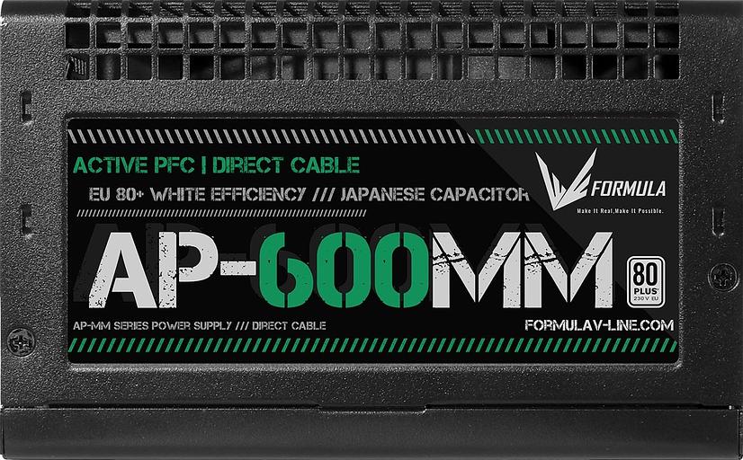 Блок питания Formula ATX 600W AP-600ММ 80 PLUS WHITE (20+4pin) APFC 120mm fan 6xSATA RTL фото 3