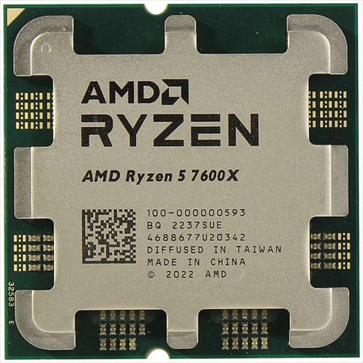 Процессор CPU AMD Ryzen 5 7600X, 6/12, 4.7-5.3GHz, 384KB/6MB/32MB, AM5, Radeon, 105W, OEM, 1 year (100-000000593) фото 1