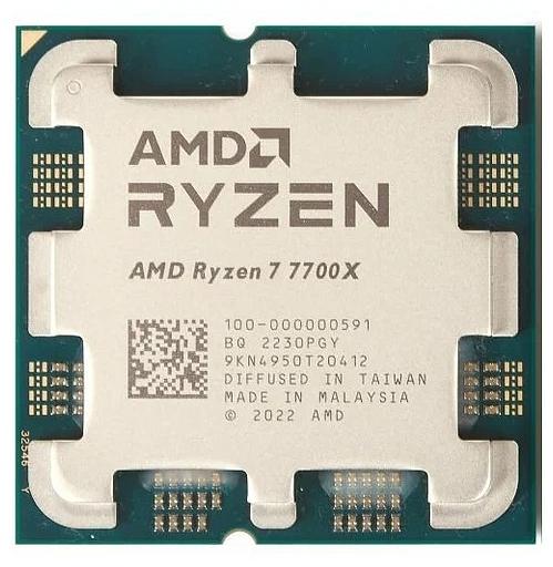 Процессор CPU AMD Ryzen 7 7700X, 8/16, 4.5-5.4GHz, 512KB/8MB/32MB, AM5, Radeon, 105W, OEM, 1 year (100-000000591) фото 1