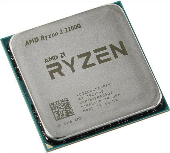 Процессор CPU AMD Ryzen 3 3200G, 4/4, 3.6-4.0GHz, 384KB/2MB/4MB, AM4, 65W, Radeon Vega 8, OEM, 1 year (YD3200C5M4MFH) фото 1
