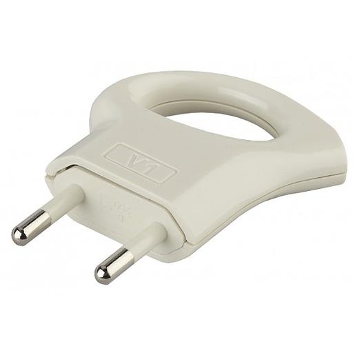 ЭРА Б0019182 Вилка V1 б/з 6A с кольцом непрямой ввод белая фото 1