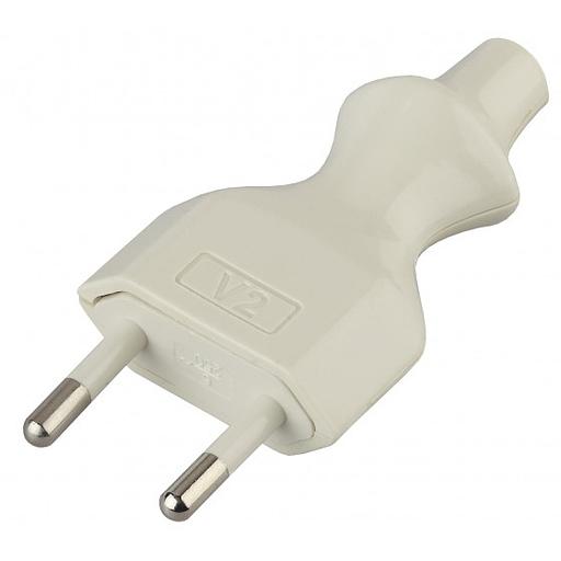 ЭРА Б0019184 Вилка V2 б/з 6A прямой ввод белая фото 1