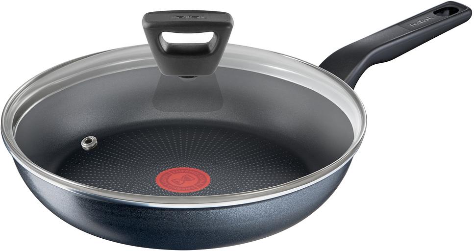 Сковорода Tefal Force 4218928 круглая 28см покрытие: антипригарное ручка несъемная (с крышкой) черный (9100048323) фото 1