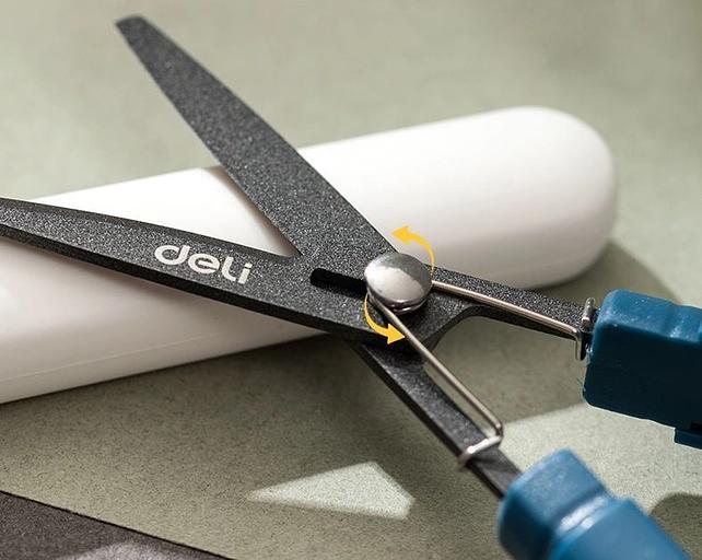 Ножницы Deli EZ508GREEN EZ508 Linfini портативные 125мм ручки пластиковые сталь зеленый блистер фото 3