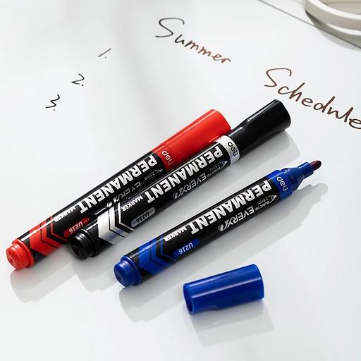 Маркер перманентный Deli EU216-BK Everyu круг. пулевидный пиш. наконечник 2.5мм заправляемый черный фото 3