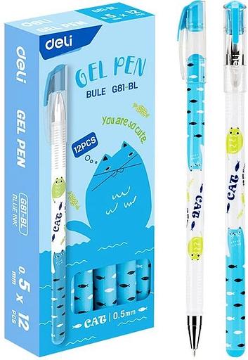 Ручка гелев. Deli (EG81-BL) ассорти син. черн. линия 0.5мм фото 1