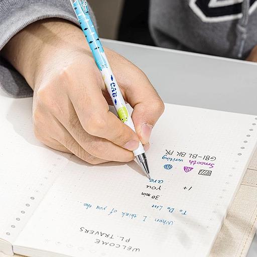 Ручка гелев. Deli (EG81-BL) ассорти син. черн. линия 0.5мм фото 4