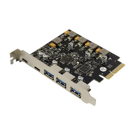 ORIENT AM-U3142PE-3A2C, Контроллер PCI-Ex4 v3.0, USB 3.2 Gen2, скорость до 10 Гбит/с, 5-port ext (3xType-A + 2xType-C), ASM3142+VL820-Q8 chipset, Self powered (31351) фото 1