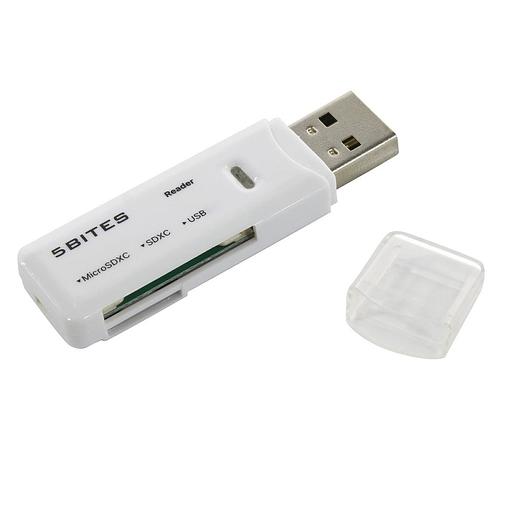 5bites Устройство ч/з карт памяти RE3-200WH USB3.0 / SD / TF / USB PLUG / WHITE фото 1