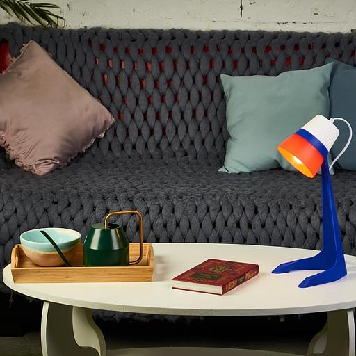 Светильник Uniel ULO-K22 D-E14-A White-Blue-Red (UL-00010040) настольный на основание E14 белый/синий 40Вт фото 4