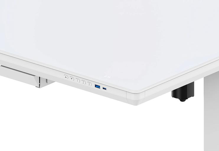 Стол для компьютера Cactus с электроподъемником столешница стекло белый каркас белый (CS-EGD-WWT) фото 6