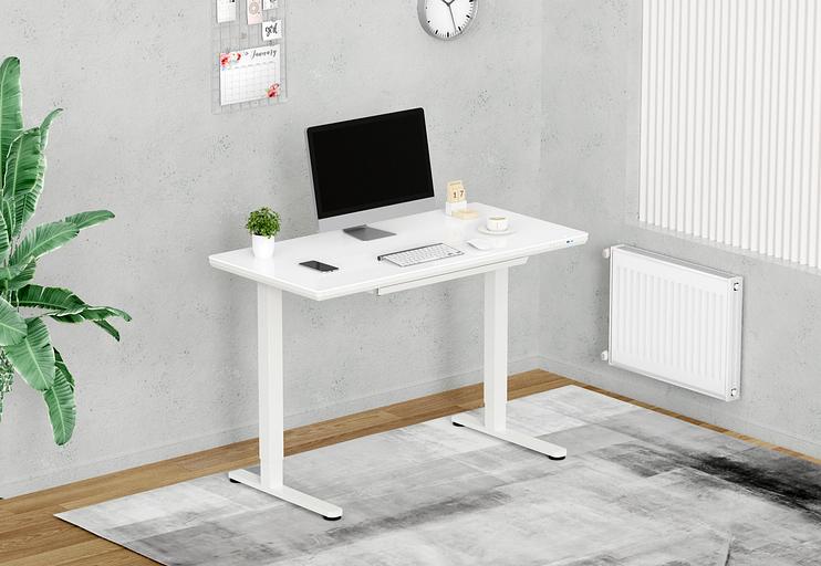 Стол для компьютера Cactus с электроподъемником столешница стекло белый каркас белый (CS-EGD-WWT) фото 9