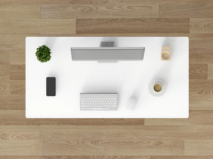 Стол для компьютера Cactus с электроподъемником столешница стекло белый каркас белый (CS-EGD-WWT) фото 10