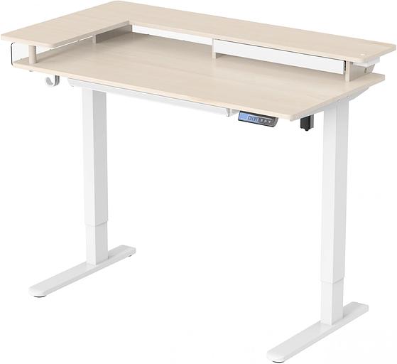 Стол для компьютера Cactus CS-EDL-DWT столешница ДСП светлый дуб каркас белый 120x71x60см фото 2