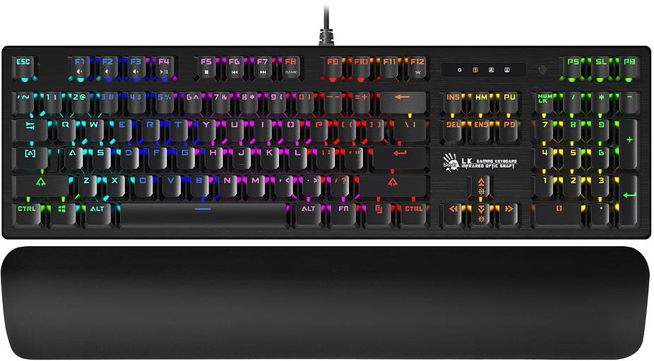 Клавиатура A4Tech Bloody B825R механическая черный USB for gamer LED (подставка для запястий) (B825R (RED SWITCHES)) фото 1