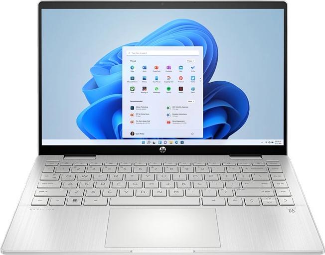 Ноутбук HP Pavilion x360 14-ek1015ci Core i7 1355U 16Gb SSD512Gb Intel Iris Xe graphics 14" IPS Touch FHD (1920x1080) Free DOS silver WiFi BT Cam (84J78EA) фото 1