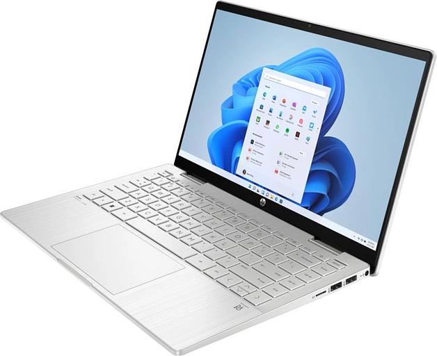 Ноутбук HP Pavilion x360 14-ek1015ci Core i7 1355U 16Gb SSD512Gb Intel Iris Xe graphics 14" IPS Touch FHD (1920x1080) Free DOS silver WiFi BT Cam (84J78EA) фото 2