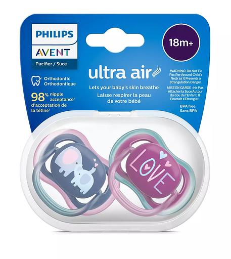 Пустышка ultra air, слоники/LOVE, 18+ мес., 2 шт. Philips SCF349/22 фото 2