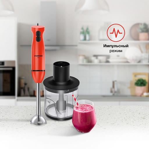 Блендер погружной Starwind SBP2201 850Вт красный/черный фото 5