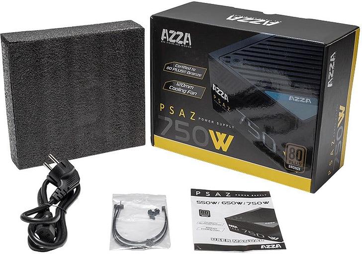 Блок питания Azza ATX 750W PSAZ-750W 80+ bronze (20+4pin) APFC 120mm fan 5xSATA RTL фото 4