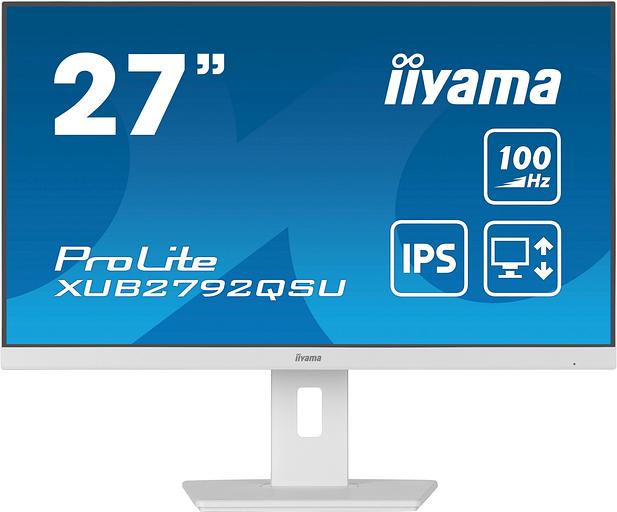 Монитор Iiyama 27" ProLite XUB2792QSU-W6 белый IPS LED 0.4ms 16:9 DVI HDMI M/M матовая HAS Piv 250cd 178гр/178гр 2560x1440 100Hz DP WQ USB 6.1кг фото 1