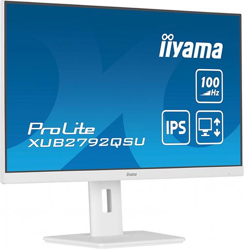 Монитор Iiyama 27" ProLite XUB2792QSU-W6 белый IPS LED 0.4ms 16:9 DVI HDMI M/M матовая HAS Piv 250cd 178гр/178гр 2560x1440 100Hz DP WQ USB 6.1кг фото 4