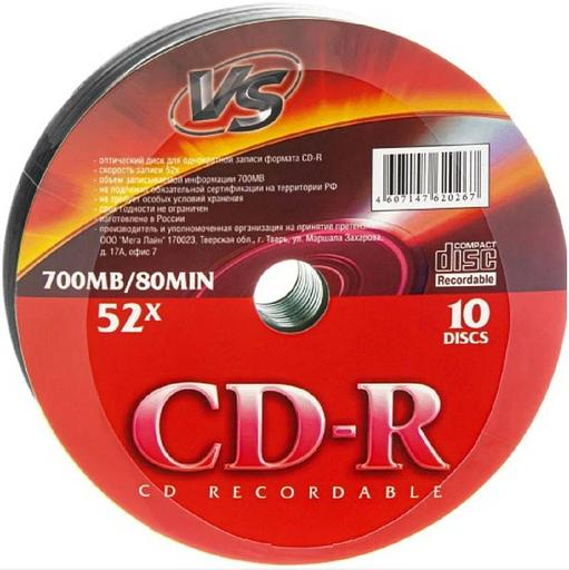 Диски VS CD-R 80 52x Shrink/10 фото 1