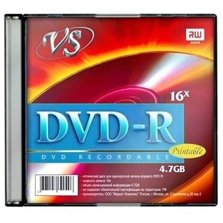 Диски VS DVD-R 4,7 GB 16x SL/5 Ink Print фото 1