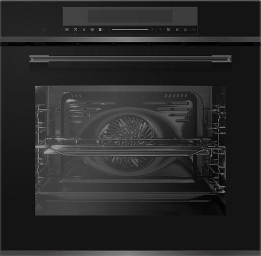 Духовой шкаф Электрический Hyundai HMEO 6780 DX черное стекло/серебристый фото 1