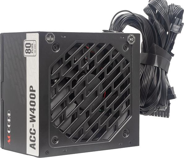 Блок питания Accord ATX 400W ACC-W400P 80 PLUS WHITE (20+4pin) 120mm fan 6xSATA фото 2