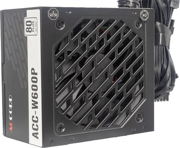 Блок питания Accord ATX 600W ACC-W600P 80 PLUS WHITE (20+4pin) 120mm fan 6xSATA фото 2