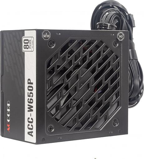 Блок питания Accord ATX 650W ACC-W650P 80 PLUS WHITE (20+4pin) 120mm fan 6xSATA RTL фото 2