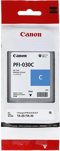 Картридж струйный Canon PFI-030C 3490C001АА голубой (55мл) для Canon imagePROGRAF TA-20, TA-30, TM-240, TM-340. фото 2