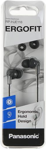 Наушники внутриканальные Panasonic RP-HJE118GU 1.1м черный проводные в ушной раковине (RP-HJE118GUK) фото 5